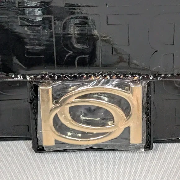 Bebe Alexander Black Patent Shiny Crossbody Bag NWT - Picture 4 of 9